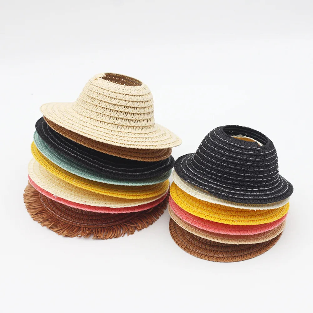 Labubu Hat Open Top Straw Hat Woven Hat Labubu Party Clothing Accessories Countryside Style Labubu Outfit for Sitting Party